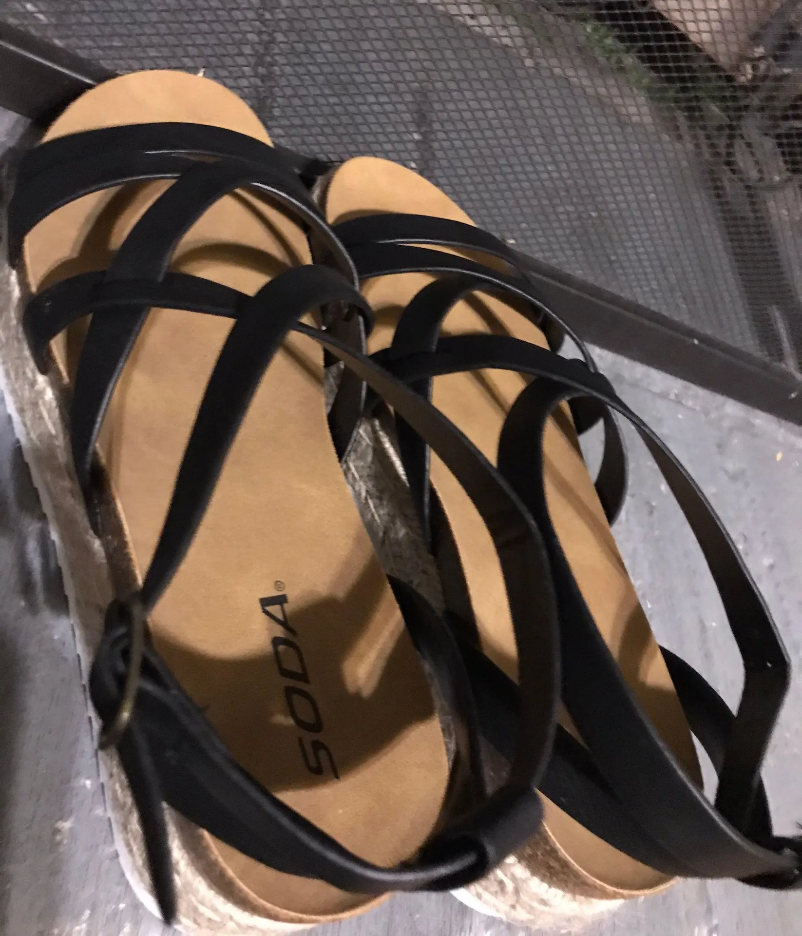 Platform Sandles Black Size 7 - Image 3