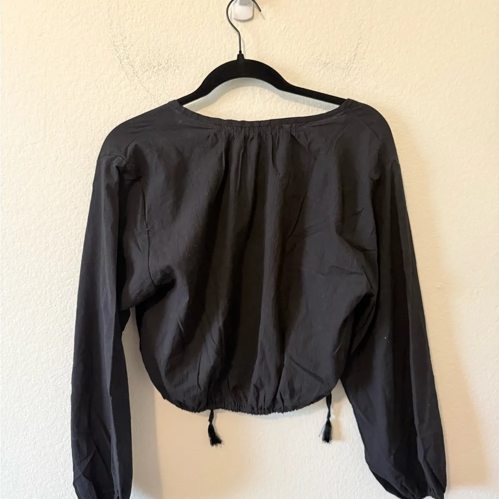 Natalie Martin Womens M Amelia Top 100% Cotton Black Bohemian Festival Summer - Image 5