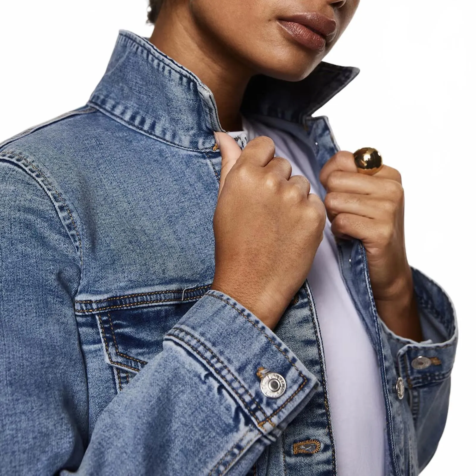 Mango Denim Jacket Medium Wash NWT 4XL - Image 4