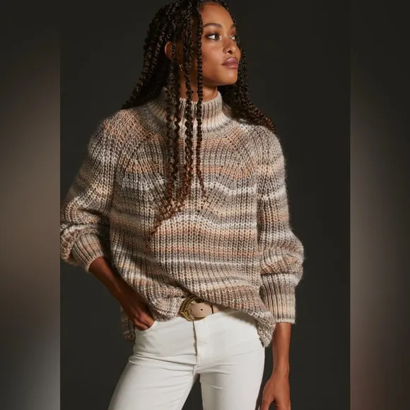 NWT ANTIK BATIK Wool Blend Striped Turtleneck Sweater Medium - Image 21