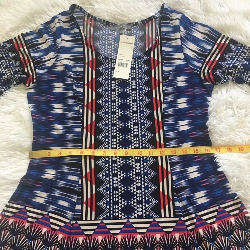 NY collection Women’s geo print boho A line dress size Medium - Image 6
