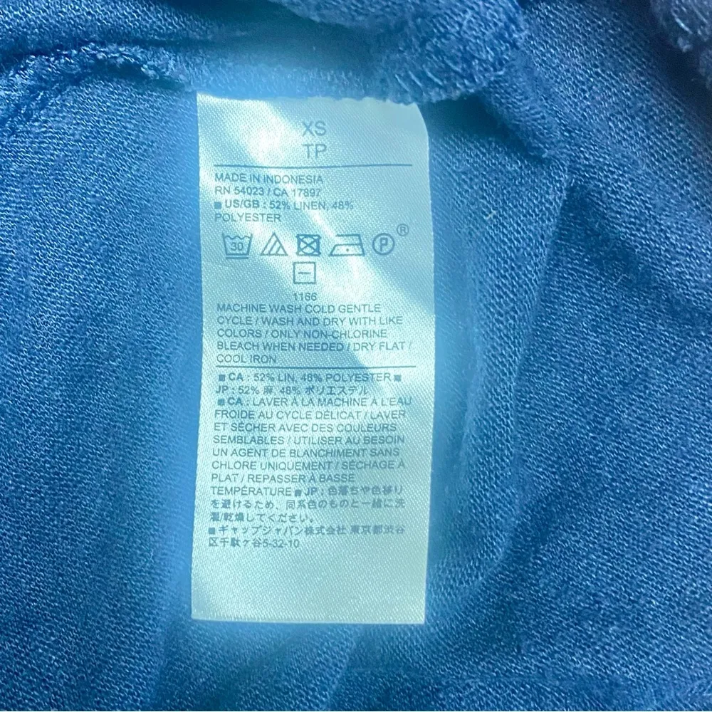 Banana Republic Crop Top Women Oversized T-shirt Navy Blue XS Sleeveless Tee - Image 6