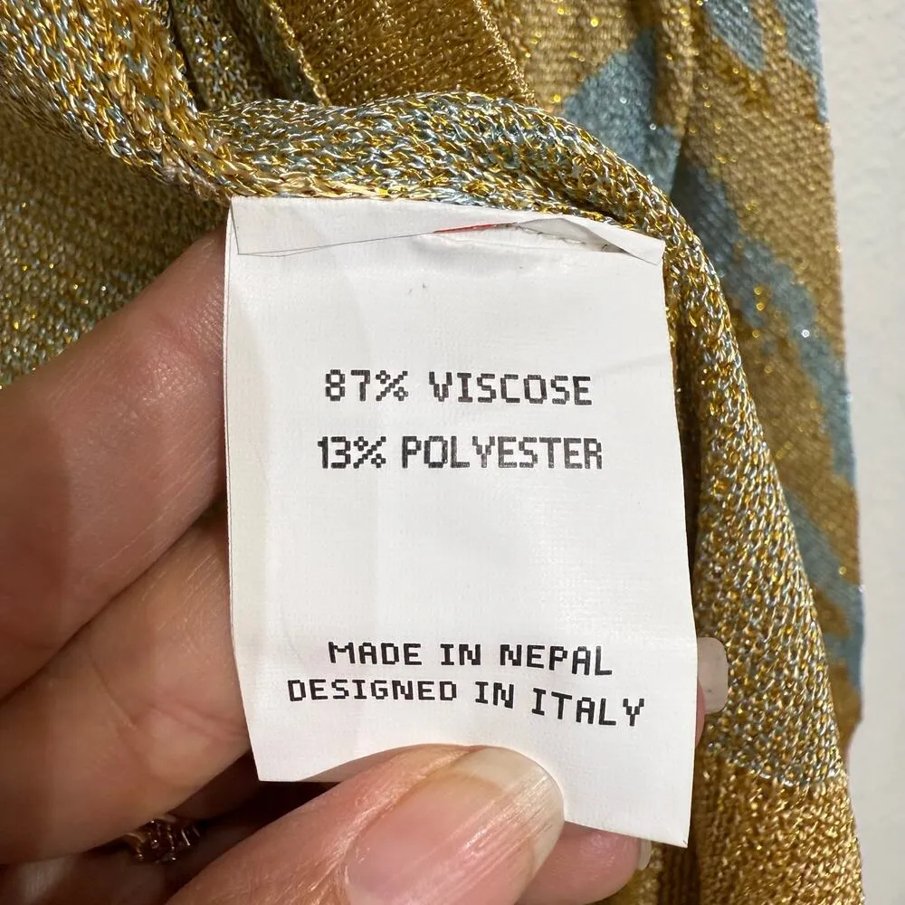 Happy Sheep Metallic Open Front Cardigan Sz L NWT Gold Size L - Image 7