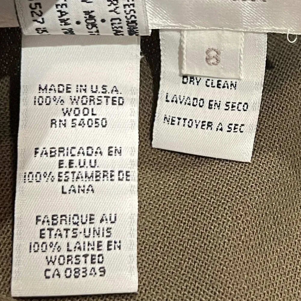 Jones New York Vintage Wool A Line Pleated Knee Length Green High Rise Skirt 8 - Image 5