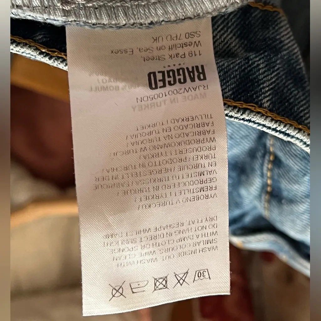 Ragged Priest Checkerboard Denim Jeans Womens 30 Blue Straight Leg High Rise - Image 10