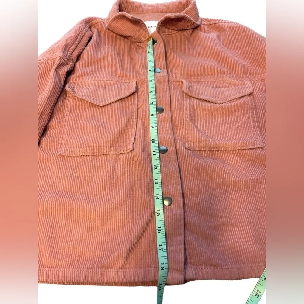 Celebrity Pink dusty rose Corduroy Button‎ Shacket - Image 6
