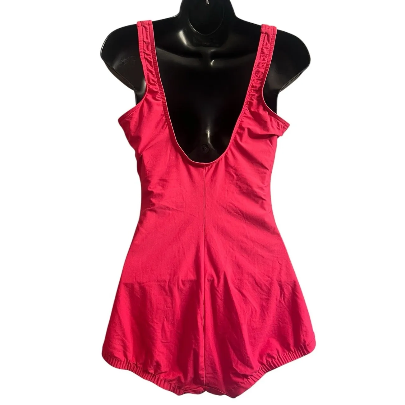 Vintage Maxine of Hollywood Ruched One Piece Pink Swimsuit Sz 12 - Image 2