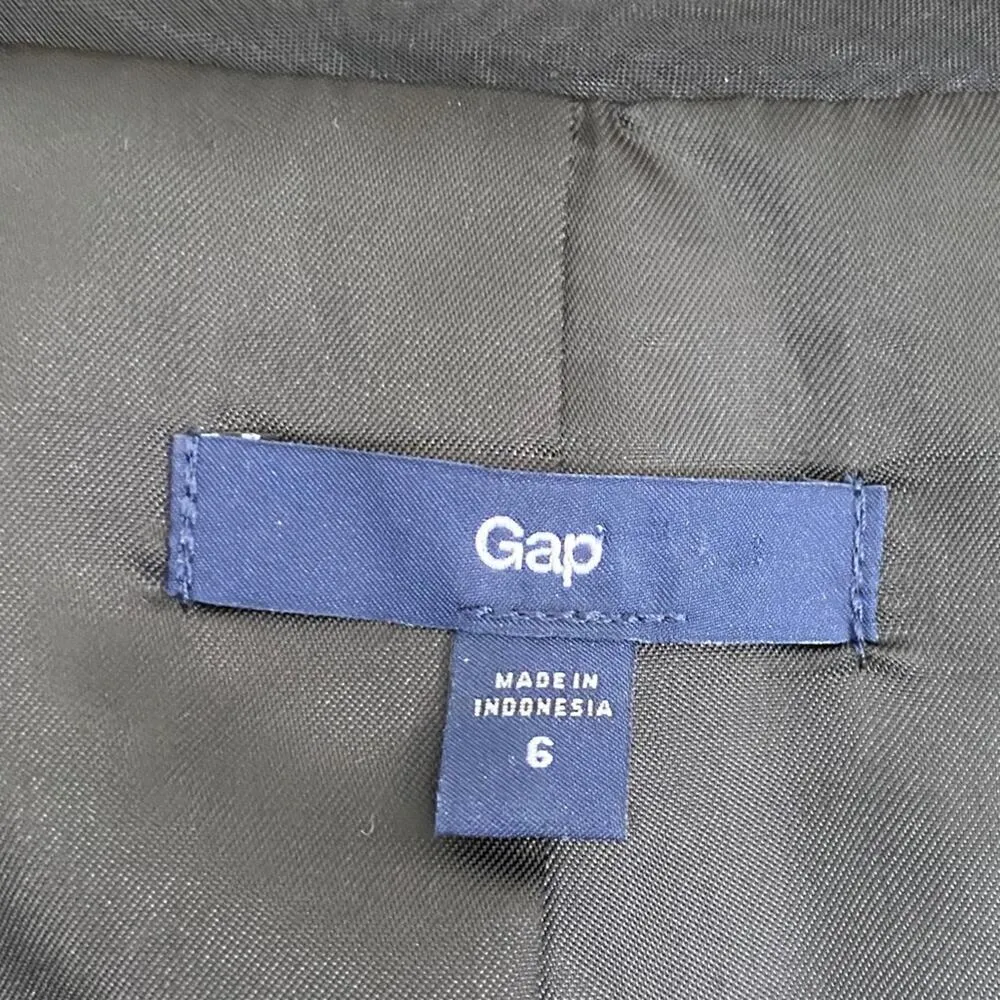 GAP Black Sheer Mesh Trim Single Button Career Office Blazer jacket 6 - Image 11