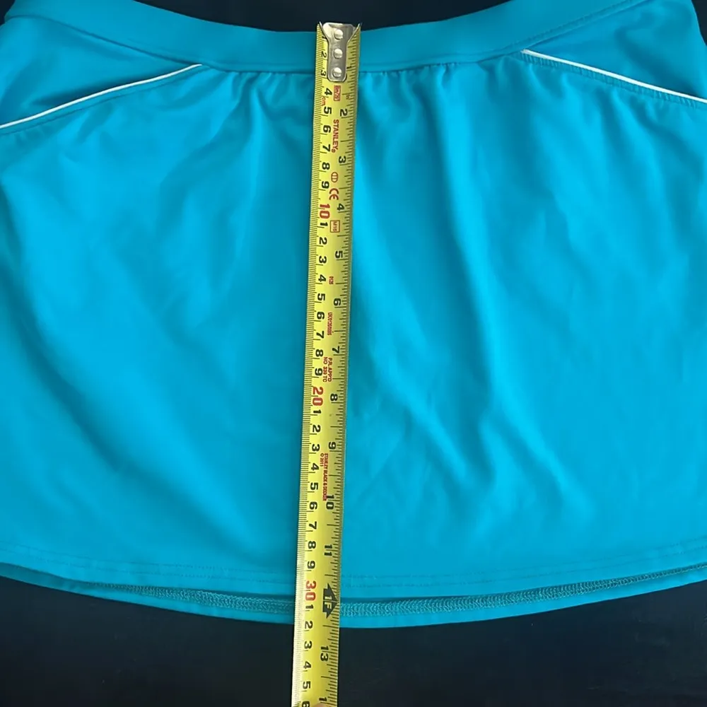 Lands’ End Women's Swim Active Teal Short Mini Skirt Sz Medium Blue - Image 3