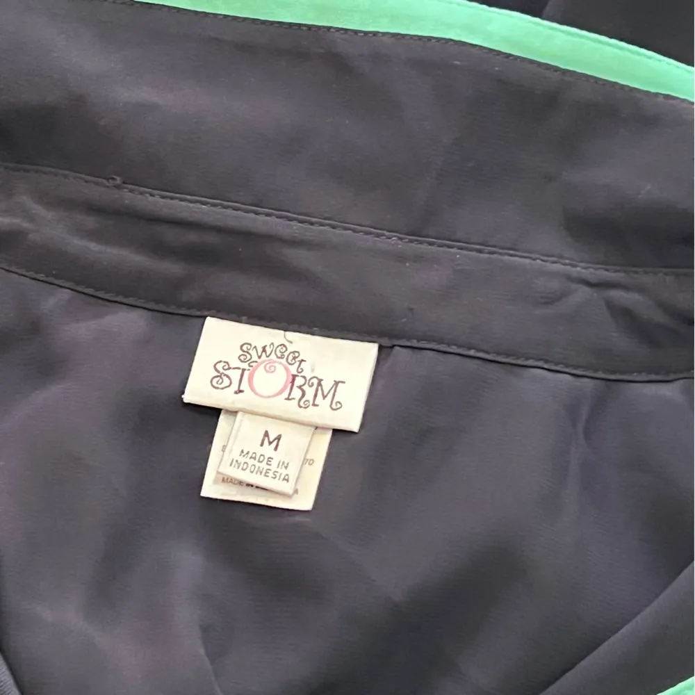 SWEET STORM blue dress short sleeveless collar elastic waist size medium - Image 7