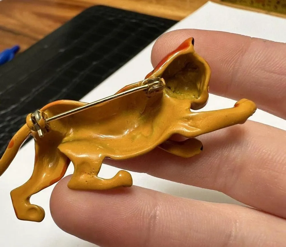 Enamel Cheetah Wild Cat Figure Brooch Pin - Image 6