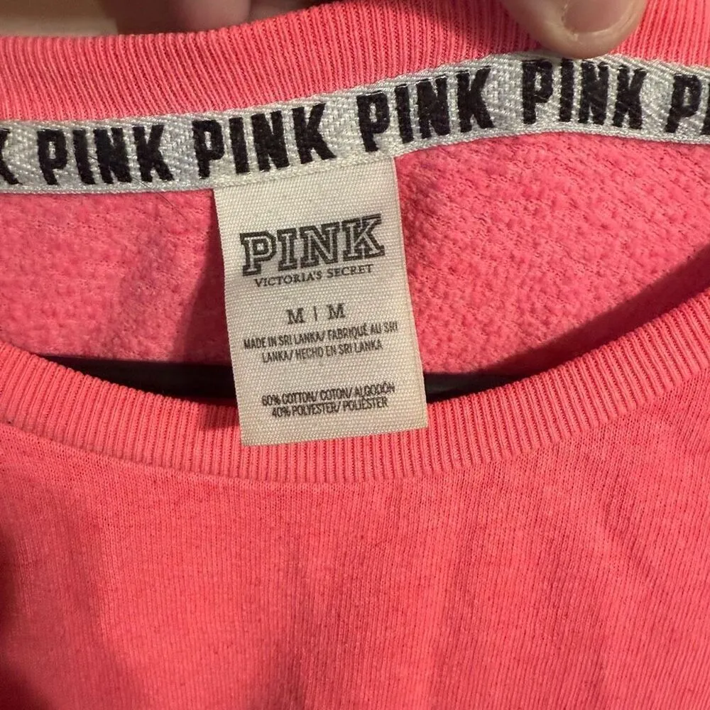 Pink Victoria’s Secret, women’s medium pink everything pullover sweatshirt ￼‎ - Image 4