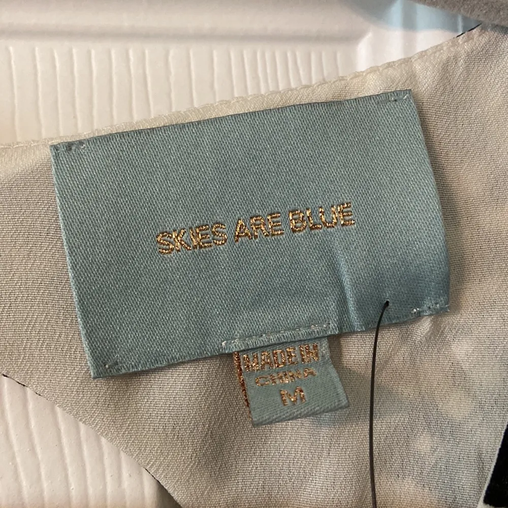 Skies Are Blue Black and Cream A-Line Backless Dress size M brand new length 36” - Image 4