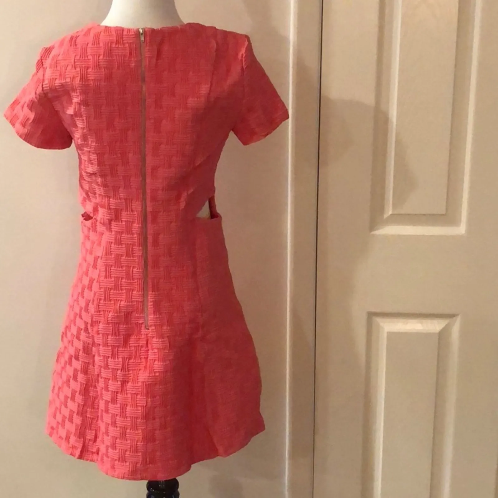 Waffle Knit Dress Pink Size M - Image 8