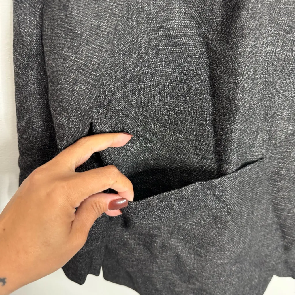 NWT Massimo‎ Dutti Long Blazer Melange Pockets Black Notch Lapel Collar Medium - Image 4