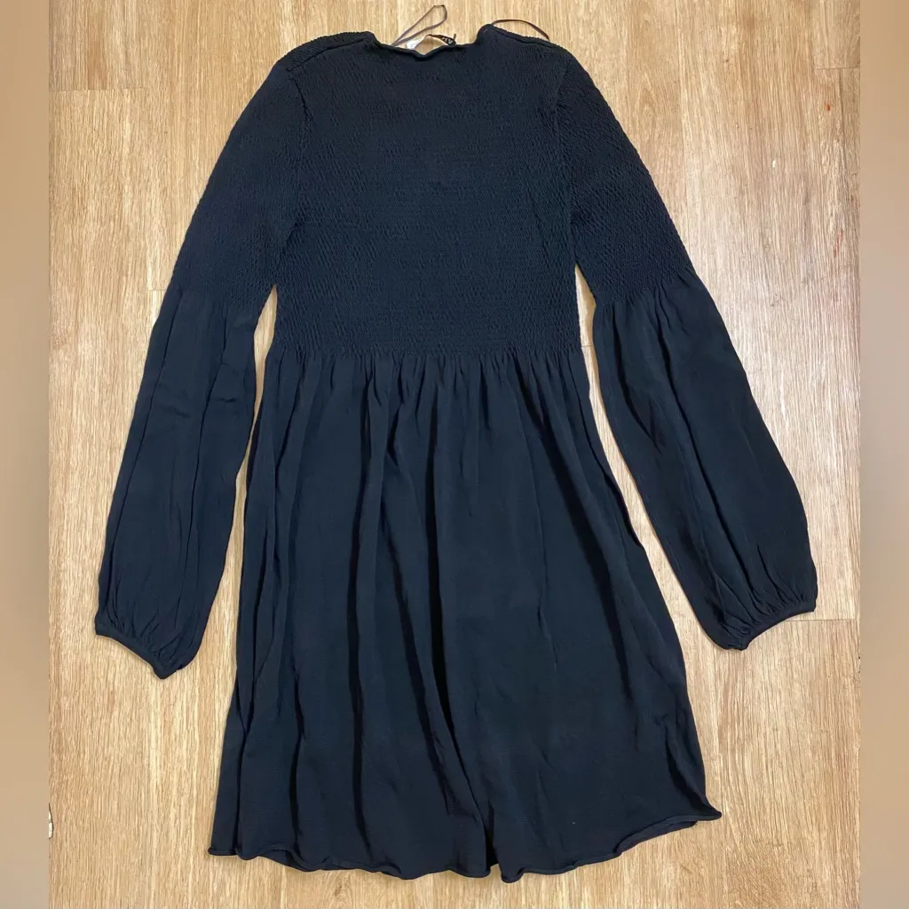Zara Elegant Black Long Sleeve Dress - Image 4