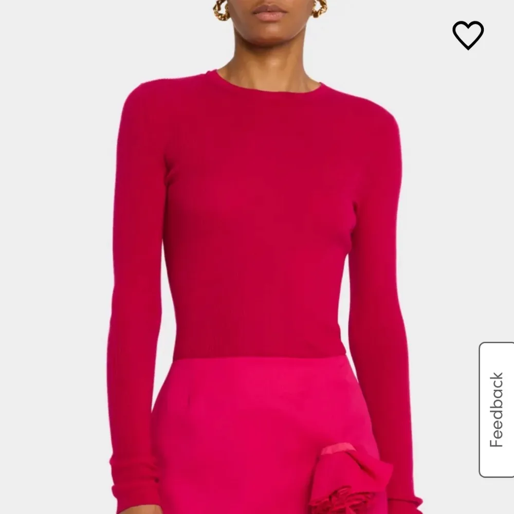 Michael Kors Collection Hutton Rib Knit Cashmere Lightweight Pullover Sweater Pink Size M - Image 2