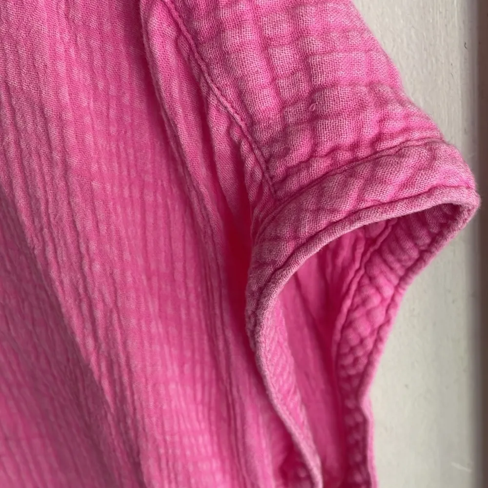 Faherty Dream Cotton Gauze Desmond Top Cone Flower Pink - Image 10