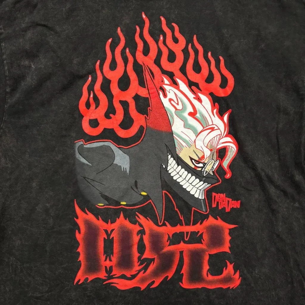 Dandadan Okarun Turbo Form Flames Oversized Anime T-Shirt L  - Image 2