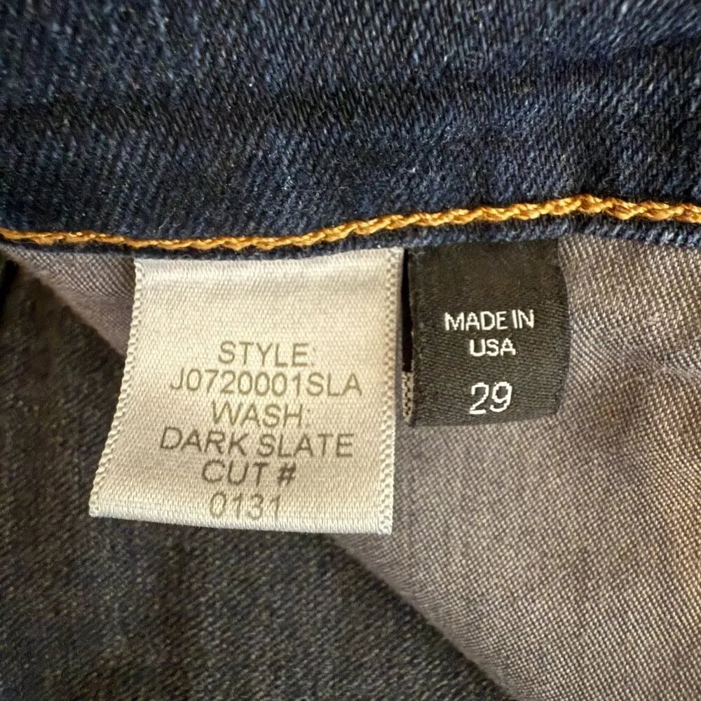 Veronica Beard Kate 10" Skinny Denim Jeans Women's 29 Dark Slate Raw Hem Stretch - Image 12