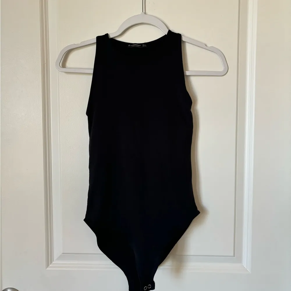 Stradivarius Bodysuit TOP Snap Crotch Sleeveless Black - Image 2