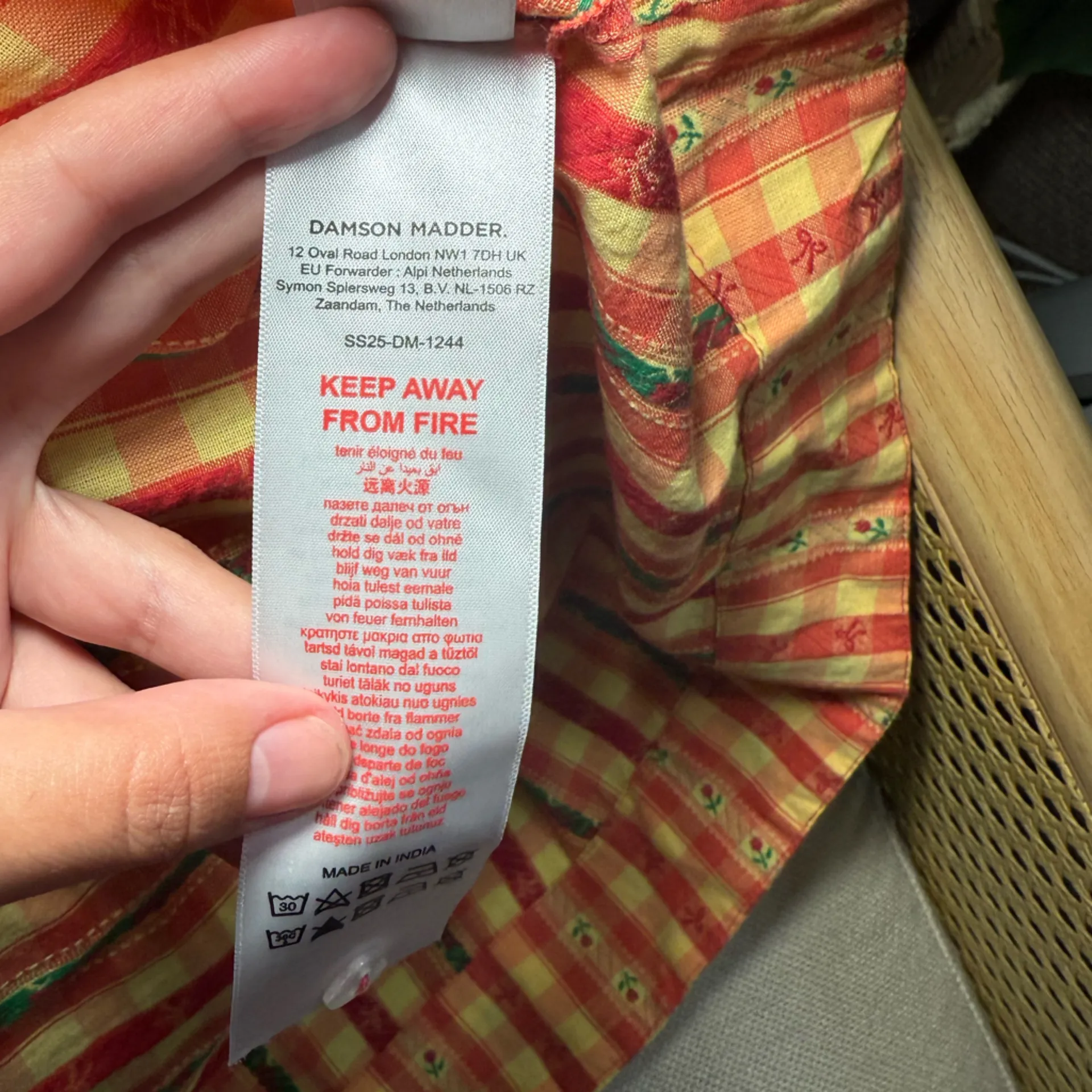 Damson Madder Grace Squareneck Midi Dress Orange Size 8 - Image 8