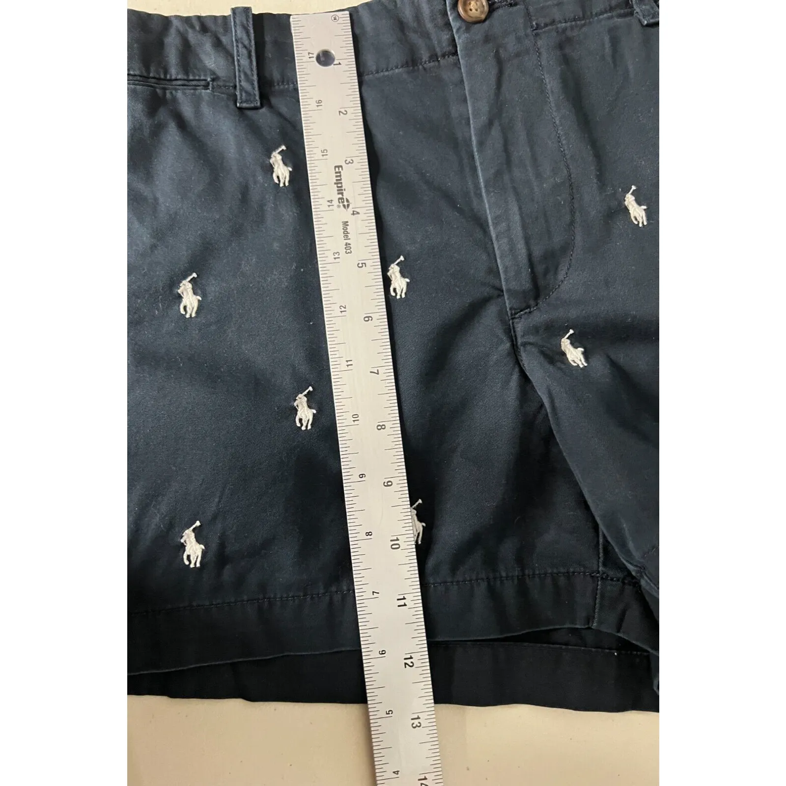 Polo Ralph Lauren Chino Shorts Embroidered All Over Pony Logo Stretch Classic‎ 8 - Image 6
