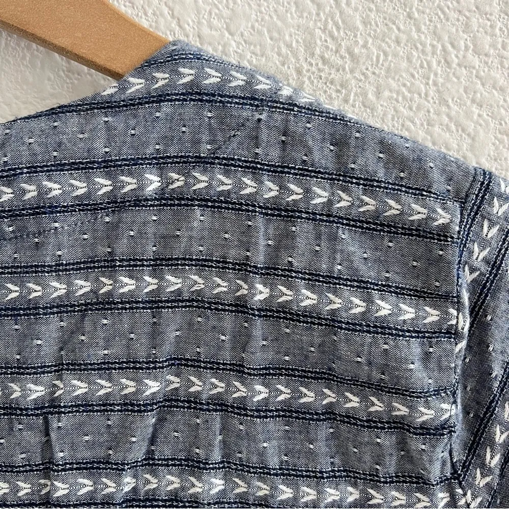 Umgee Blue Gray Dress Lace Front Coastal Boho Small - Image 8