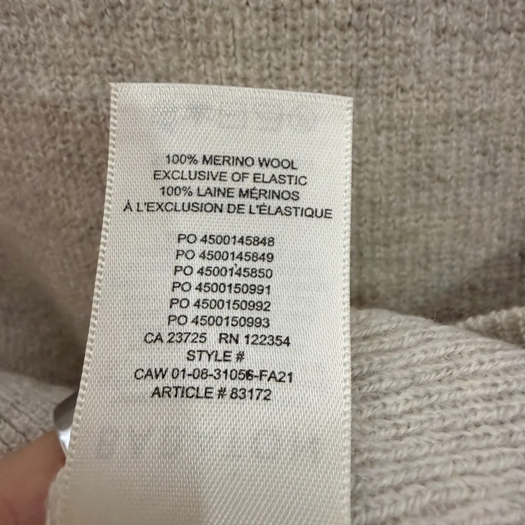 Babaton 100% Merino Wool Mock Neck Pullover Beige Sweater / Tunic Size 1 Medium - Image 5