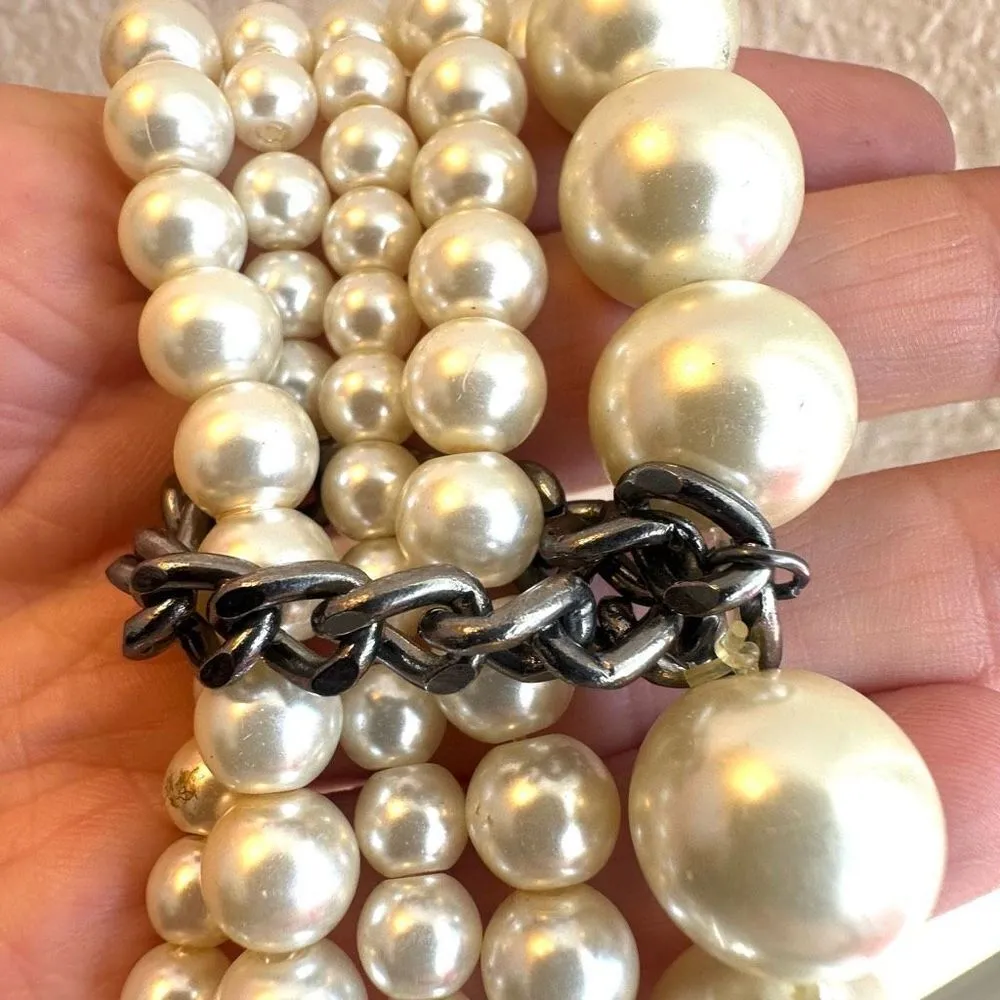 Faux pearl 5 strand stretchy bracelets - Image 3