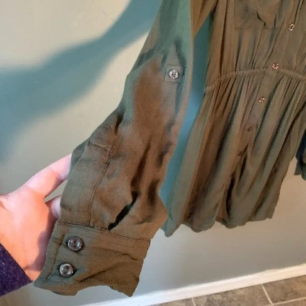 BDG Urban Outfitters Button Down Shirt Dress Green - Image 6