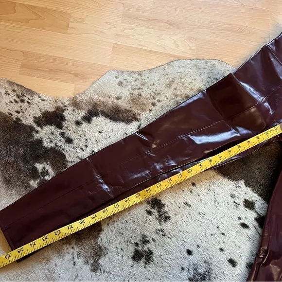 SPANX‎ Faux Patent Leather Leggings In Ruby Size Small Petite - Image 10