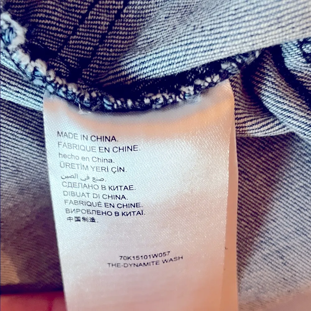 bebe Dark Blue Denim Mini Dress - Image 4