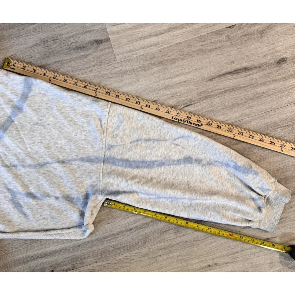 H&M Divided Cropped Hoodie Gray Tie Dye Women's L Fleece Sweatshirt Jacket EUC - Image 11