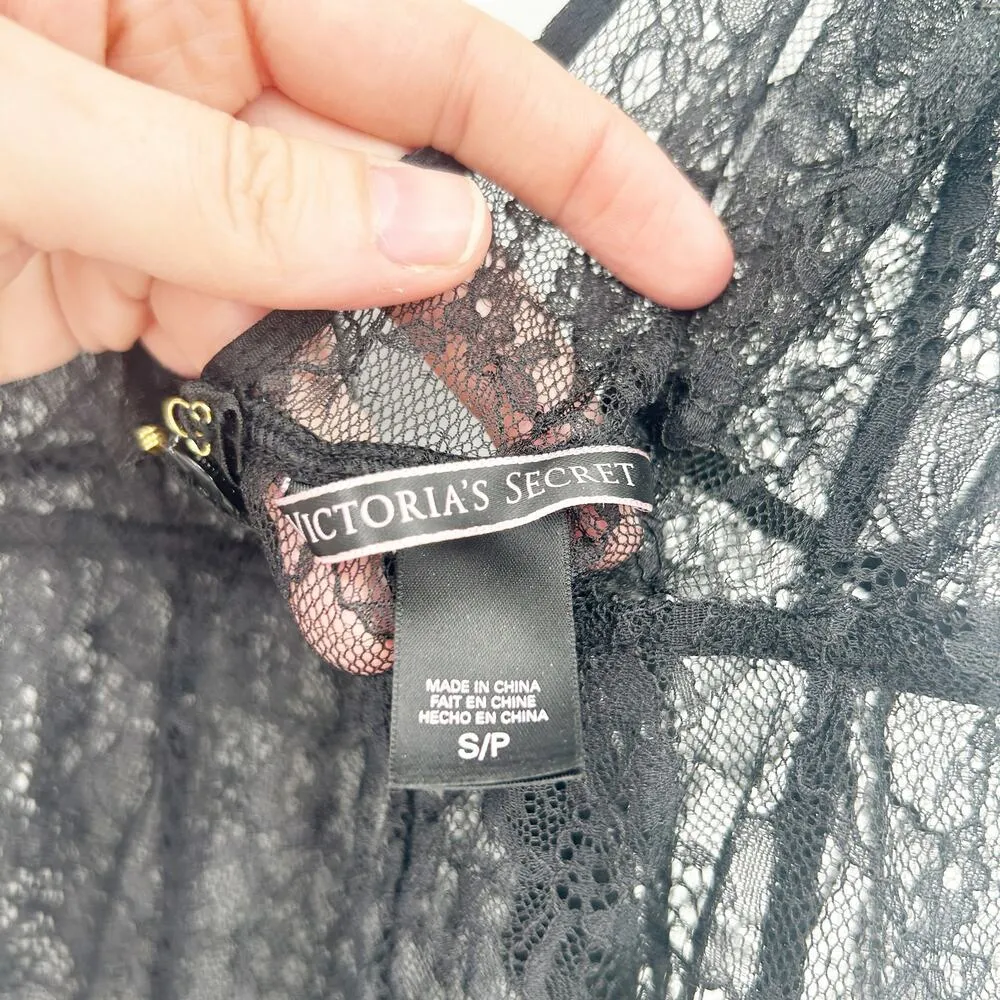 Victorias Secret Whimsigoth Coquette Sheer Lace Teddy Romper Lingerie Bodysuit S - Image 4