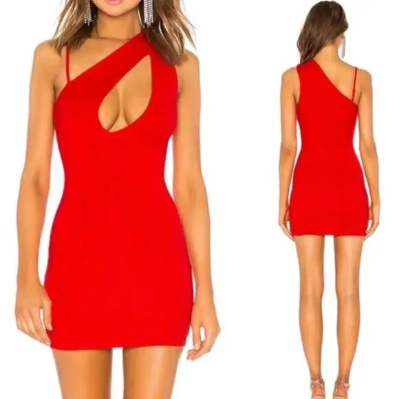 H:ours Cut Out Mini Dress Women's Red Size X-Small XS - Image 2