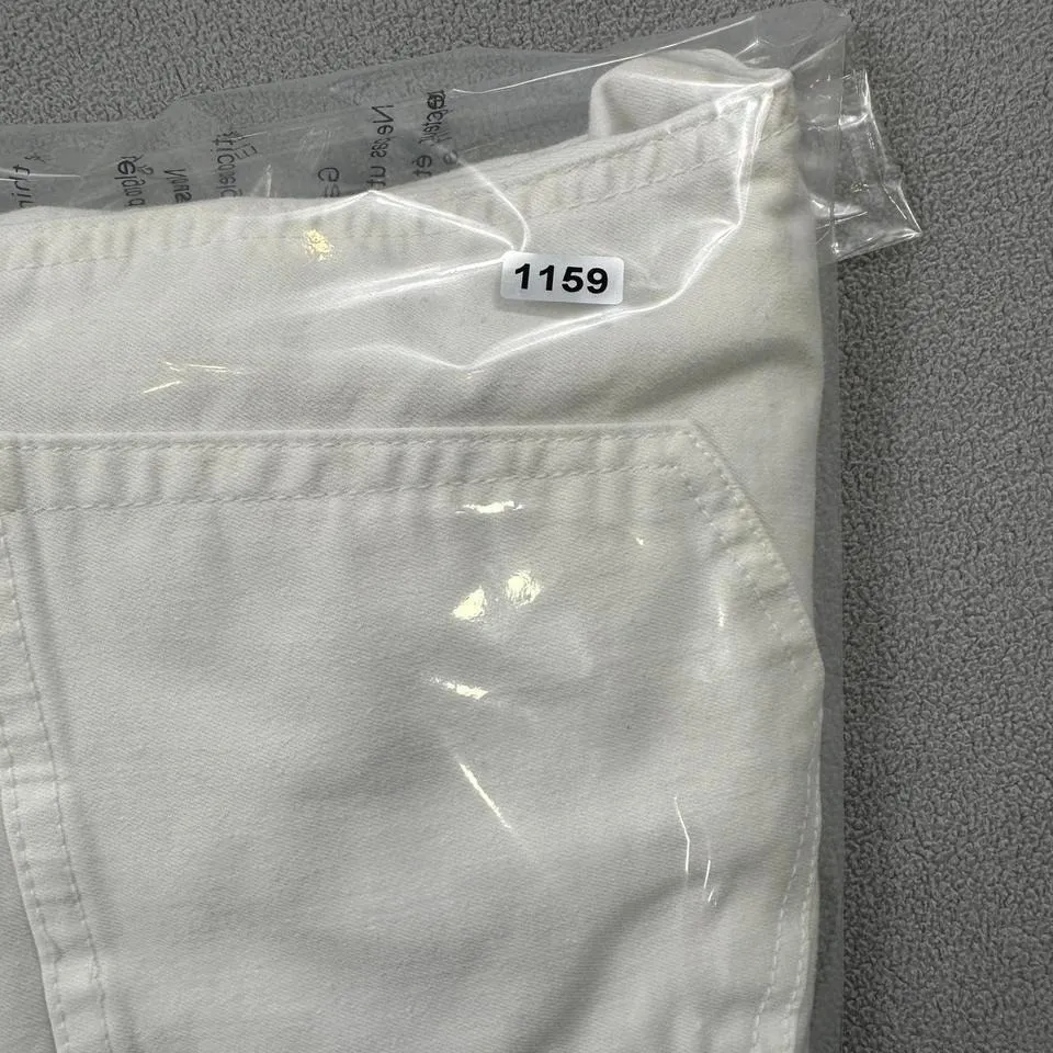 Pull & Bear Jeans Womens 26 White Mid Rise Skinny Straight Stretch Denim NWT - Image 8