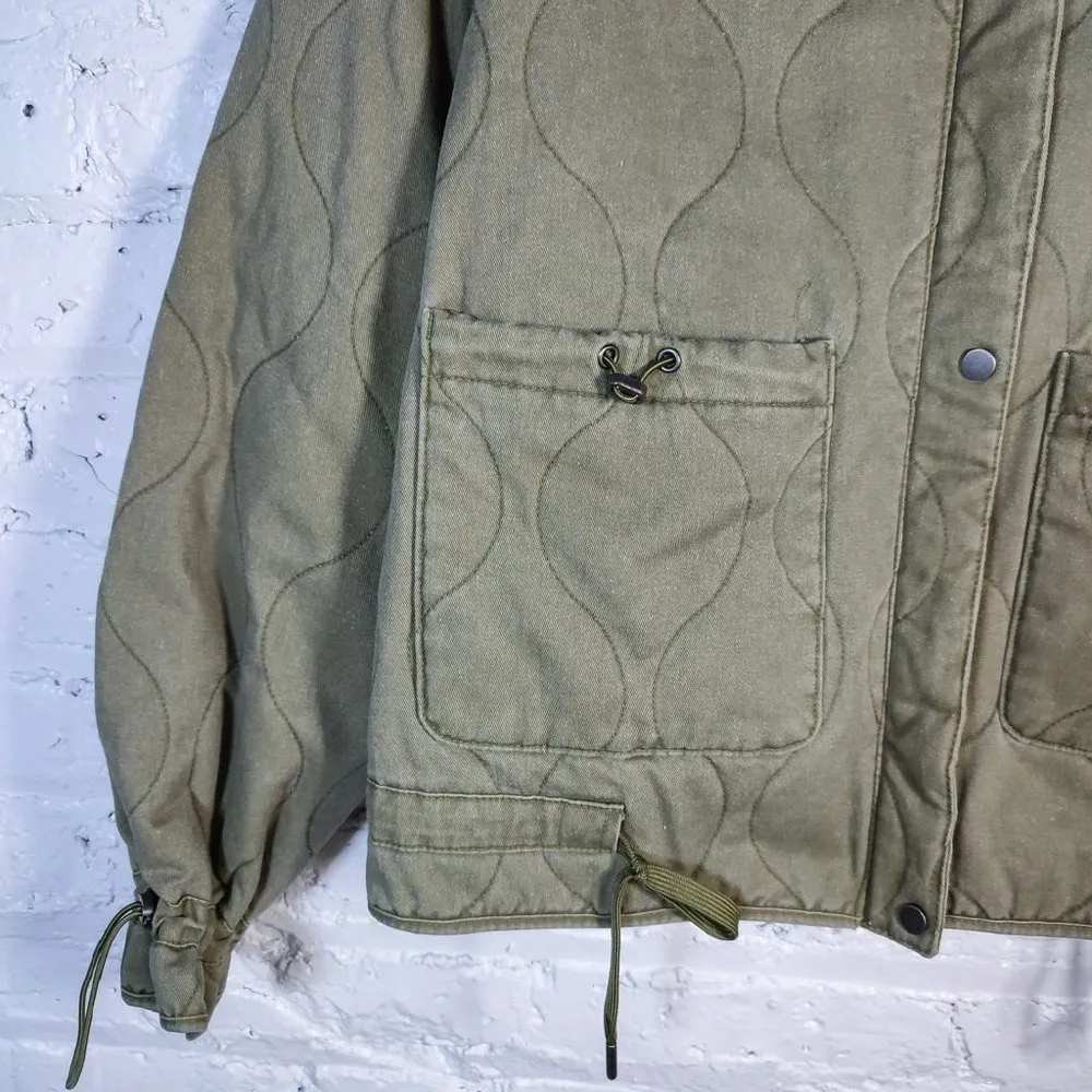 Quilted Jacket Olive green Size XS - Image 4