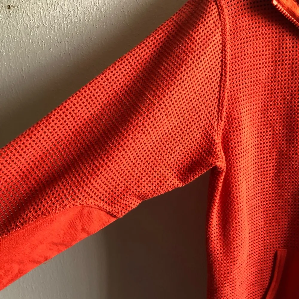 Harley Davidson Hoodie Bright Orange Mesh Full Zip Up Sz S GUC Biker Wear - Image 10