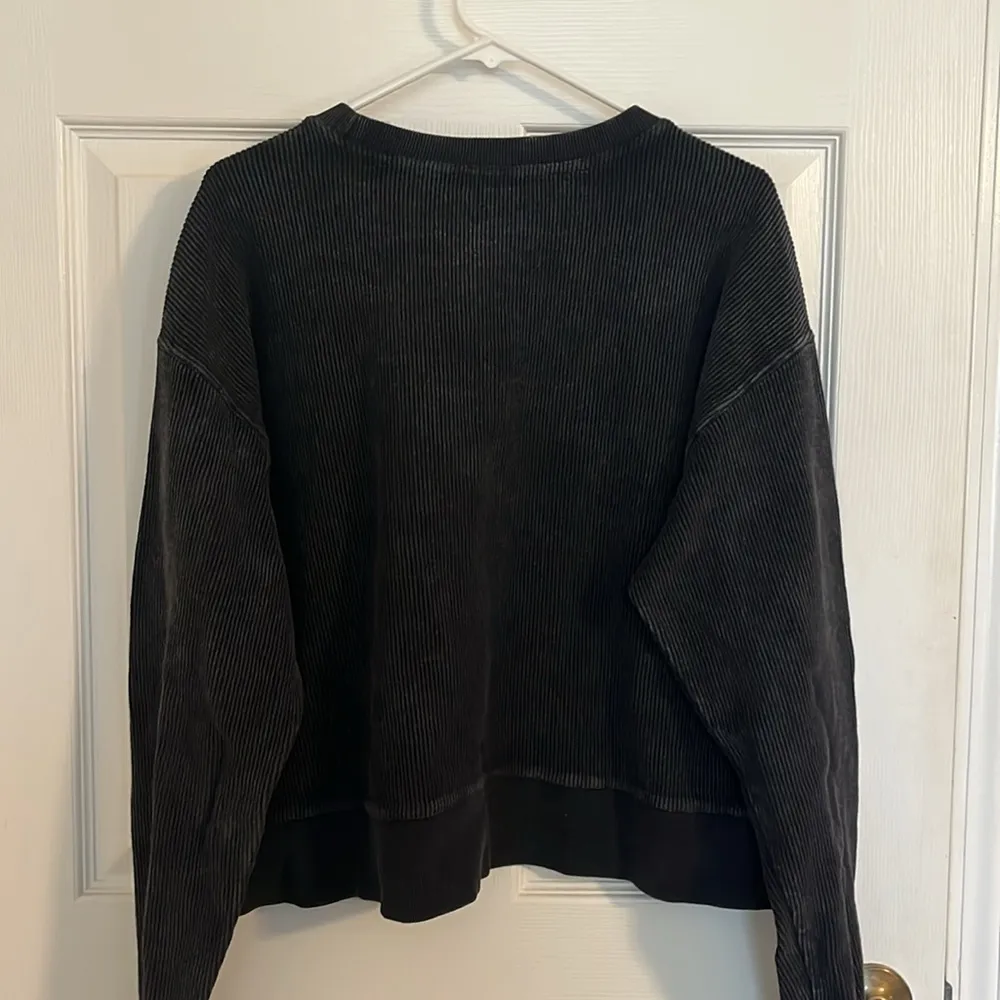 Women's Ribbed Crewneck, Black Size M - Image 3