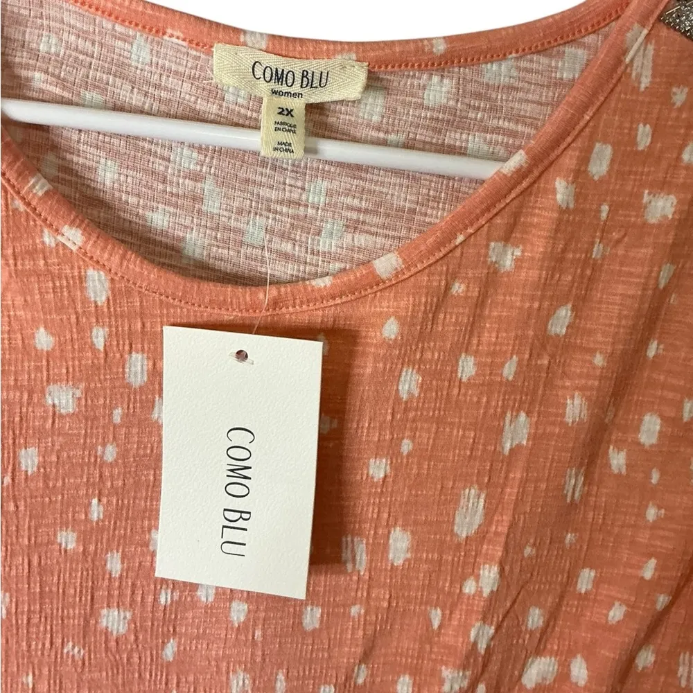 Relaxed Orange Short Sleeve Boxy Tee Size 2X - Image 3