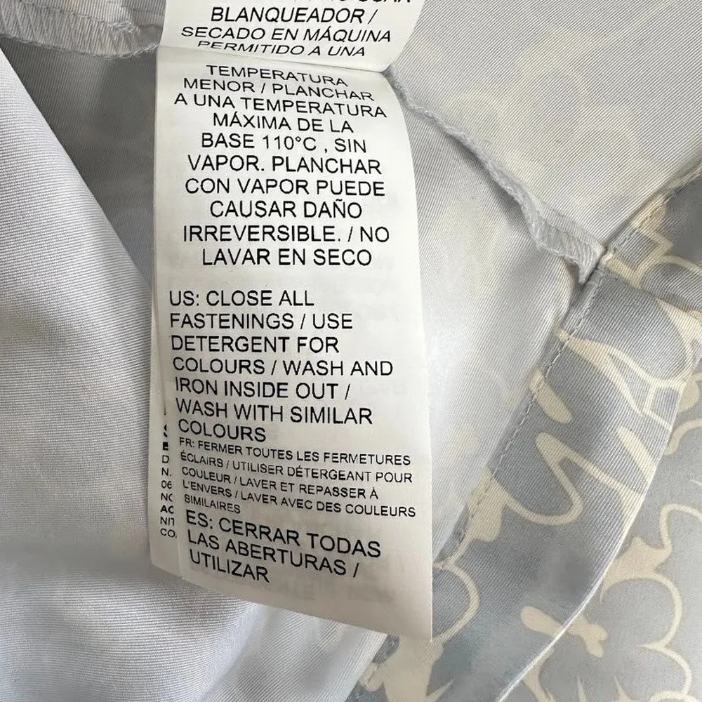 Puma Classics Summer Resort Floral Crop Short Sleeve Button Shirt Womens Blue - Image 9