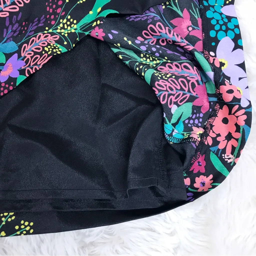 TRINA TURK Black Floral Print Shift Dress Tulip Sleeve Size XS‎ New - Image 8