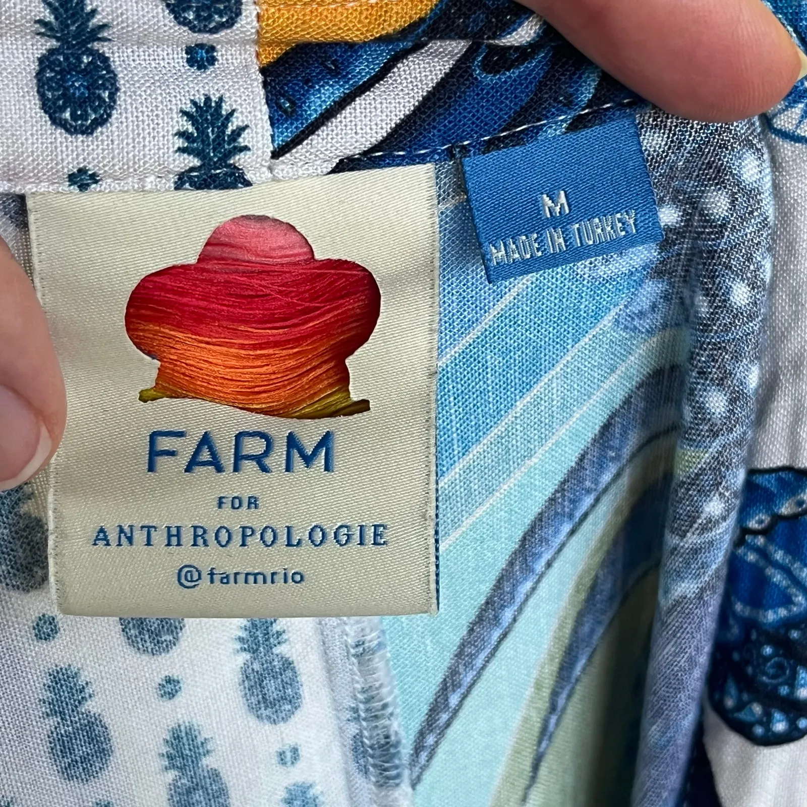 Farm Rio For Anthropologie Women's Colorful Tropical Print Top Size M Size M - Image 7