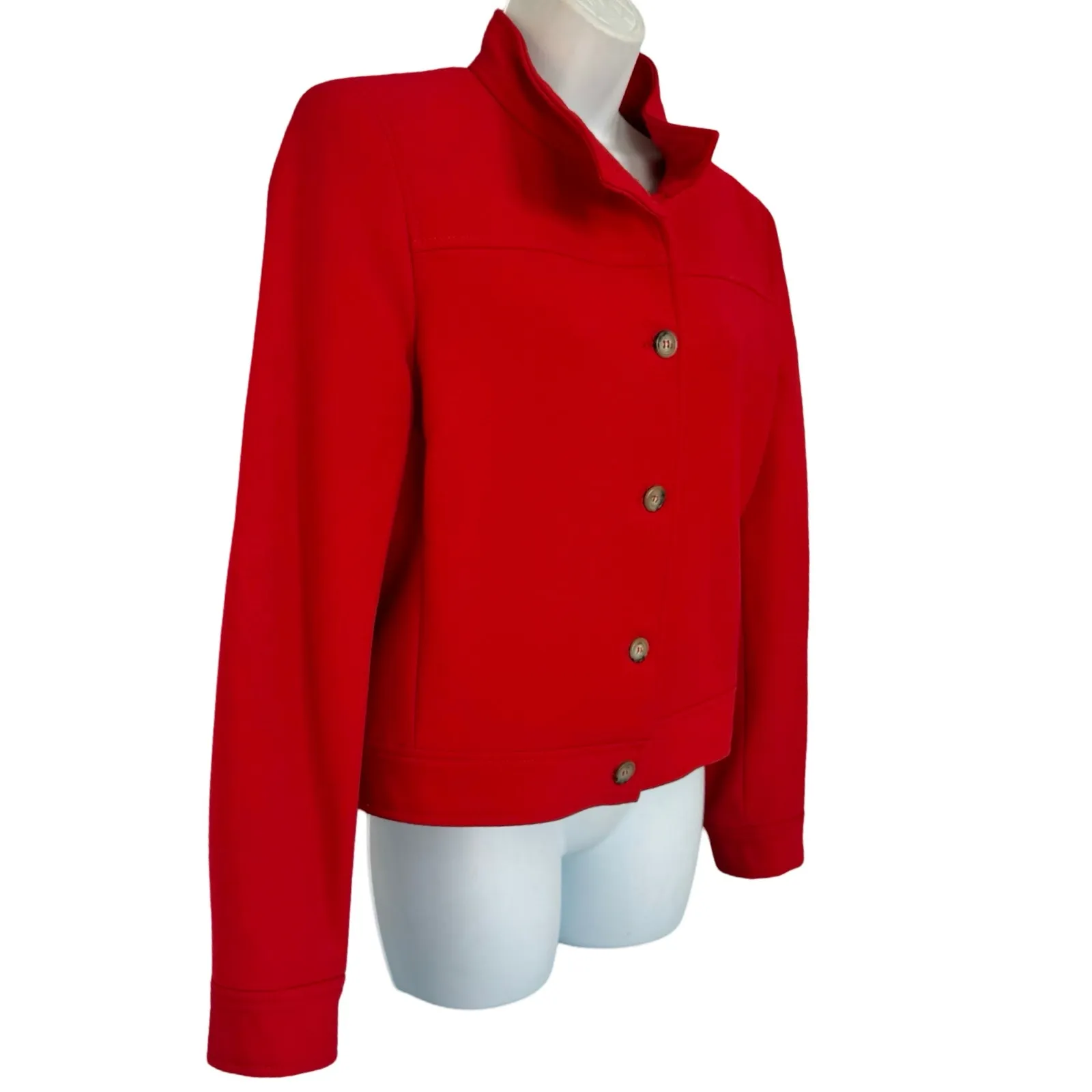 Vintage 90s Kors MIchael Kors Cherry Red Wool Button Front Collared Jacket sz 10 - Image 5