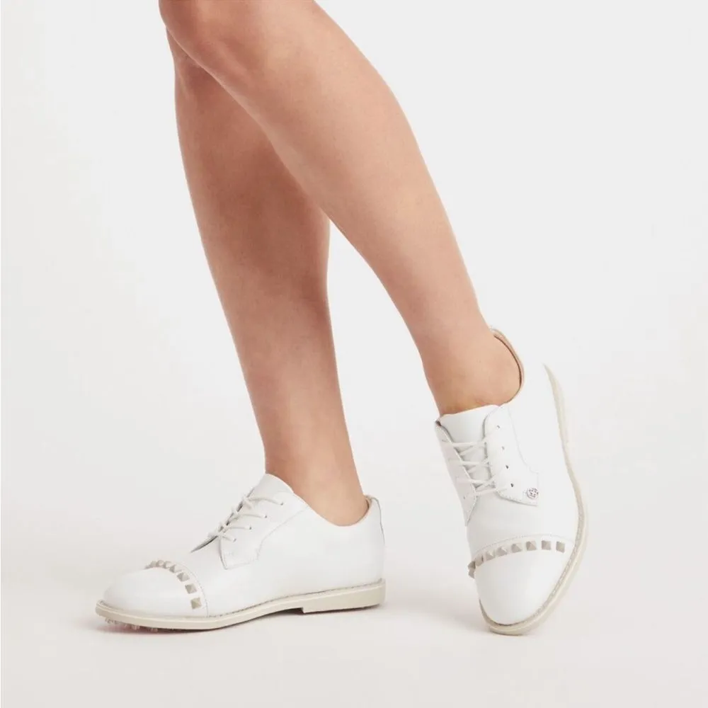 NWT Women’s‎ G/Fore Gallivanter Leather Stud Cap Toe Golf Shoe size 8.5 White - Image 8