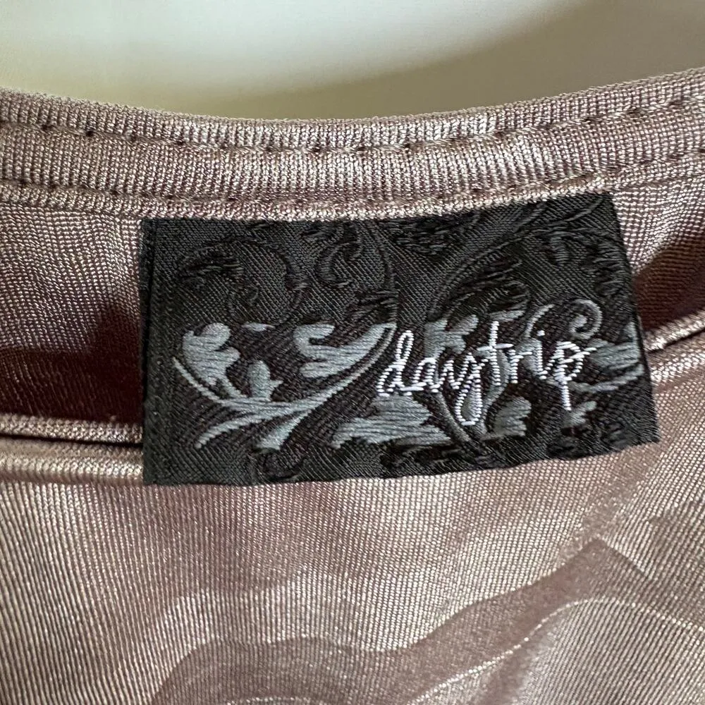 Y2K Fairy Gray Babydoll Scoop Neck Goddess Dance Top Pixie Balletcore Small - Image 5