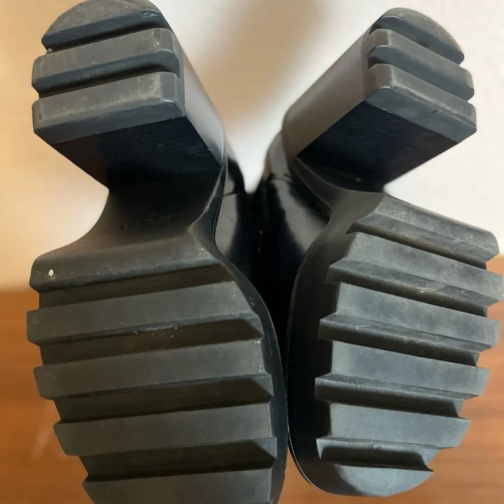 ZARA Black Chunky Ankle Boots Size 8 - Image 9