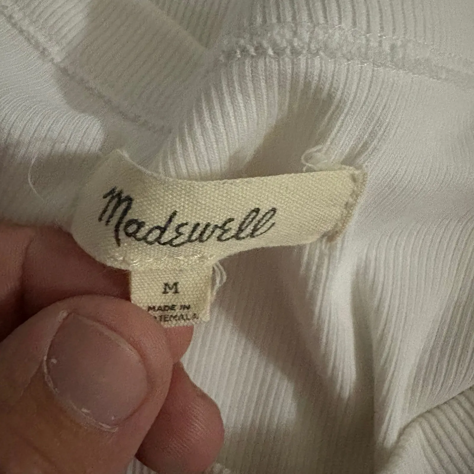 Madewell Supima Cotton Rib Cutaway Tank Top Medium Women’s Lighthouse White - Image 5