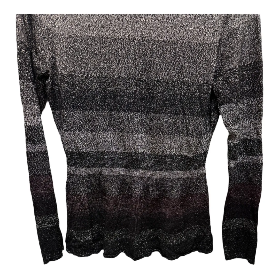 White House Black Market Metallic Striped Long Sleeve Tunic Sweater Size Small - Image 4